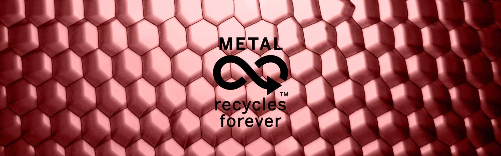 Metal Recycles Forever Logo on Red