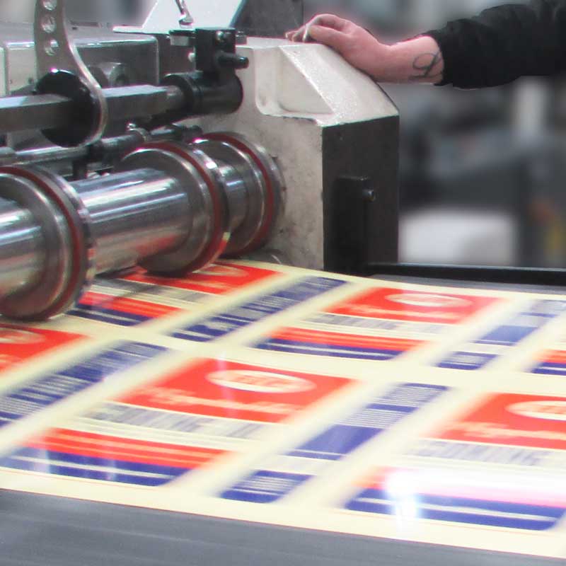 Printing running through machine